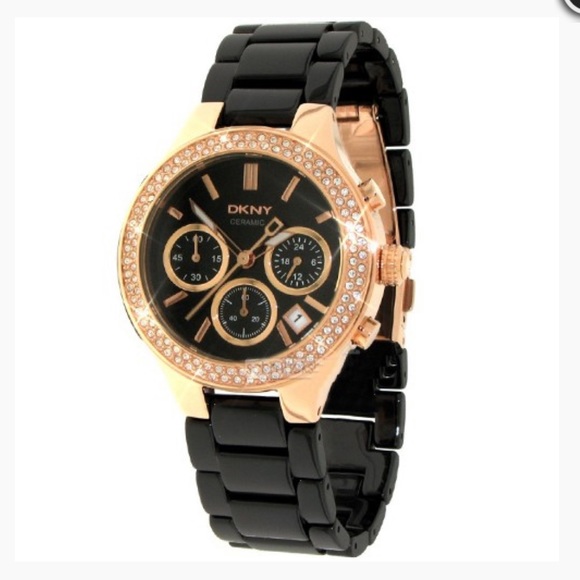 dkny black ceramic watch